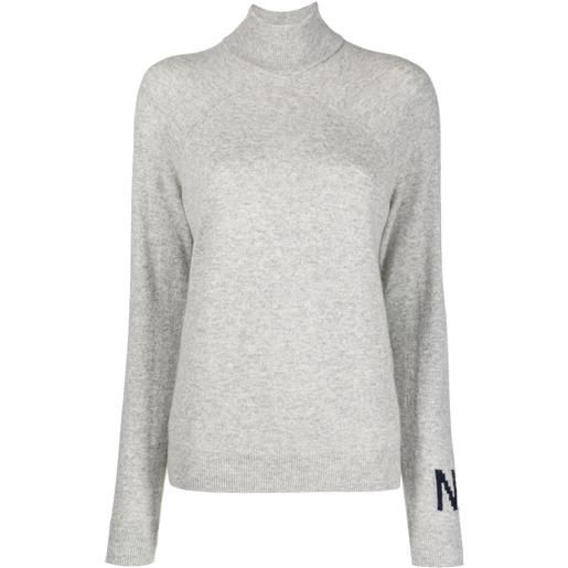Nina Ricci maglione con logo a intarsio - grigio