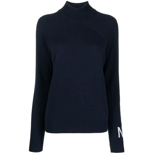 Nina Ricci maglione con logo a intarsio - blu