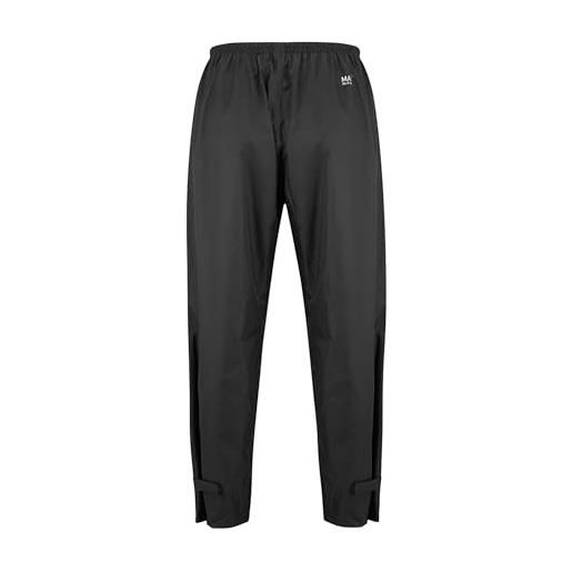 Mac in a Sac® origin ii - packable waterproof full zip overtrousers, pantaloni impermeabili uomo, black, 3xl