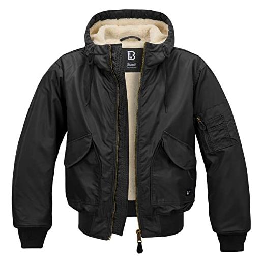 Brandit Brandit cwu jacket hooded, giacca con cappuccio uomo, nero (black), 4xl