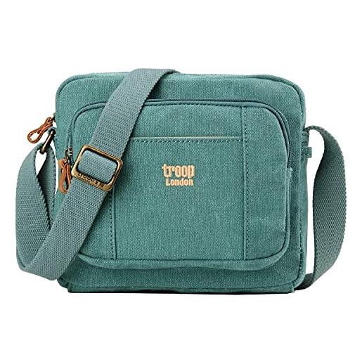 Troop London trp0235 classic canvas across body bag - turquoise