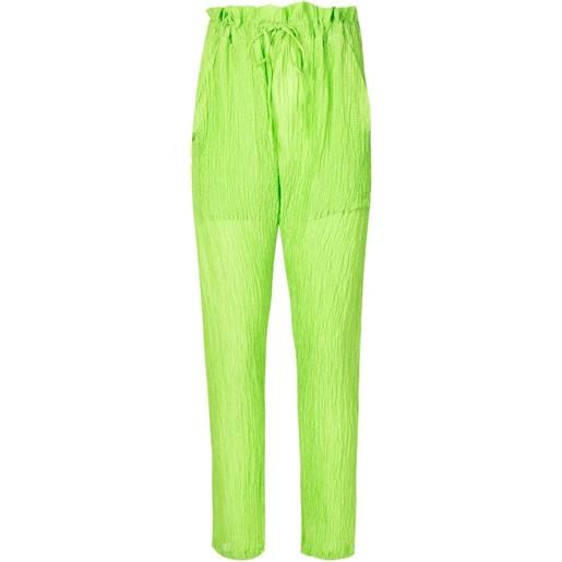 Amir Slama pantaloni con effetto stropicciato - verde