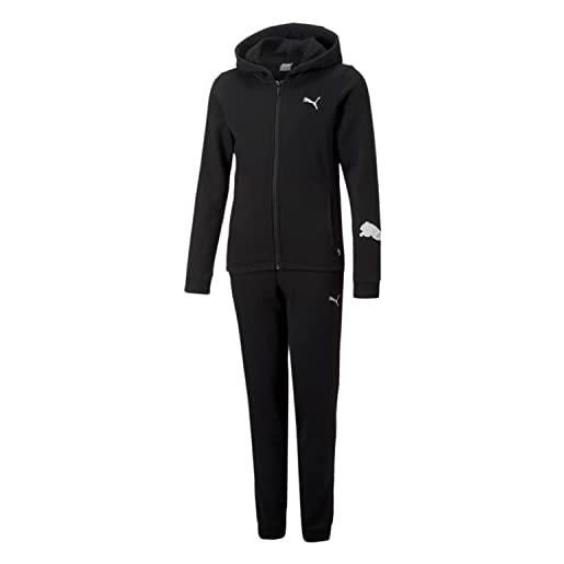 PUMA tuta classica con cappuccio fl cl g ginnastica, black, 164 bambine e ragazze