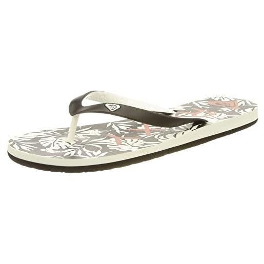 Roxy tahiti-sandali da donna, bianco e nero, 37 eu