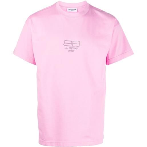 Balenciaga t-shirt con logo bb - rosa