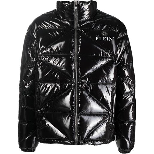 Philipp Plein giacca imbottita con effetto lucido - nero