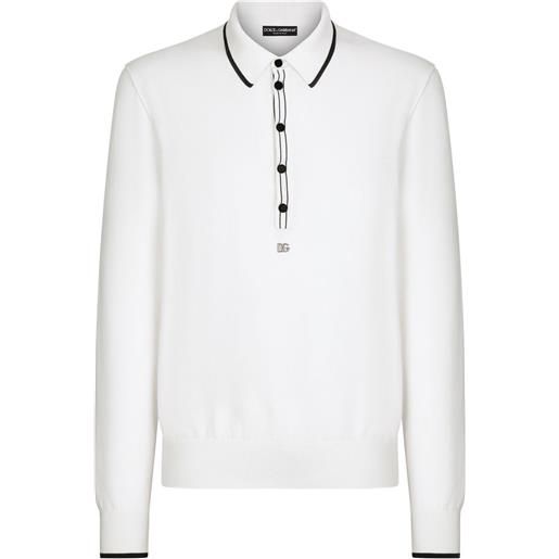 Dolce & Gabbana polo con applicazione - bianco