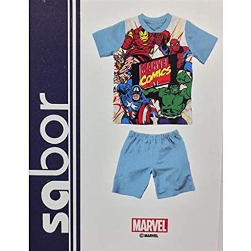 Marvel pigiama 2pz mezza manica bambino avengers azzurro