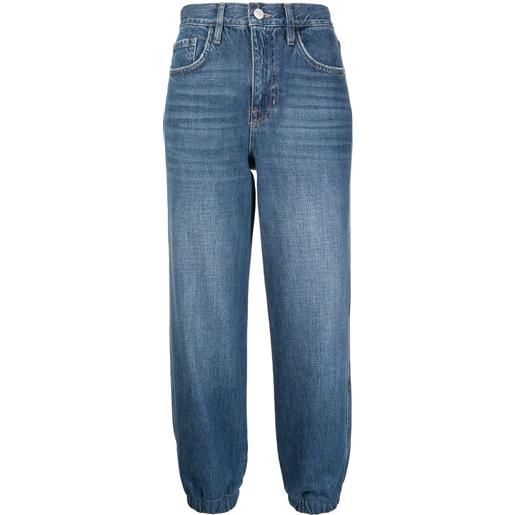 FRAME jeans crop a vita media - blu