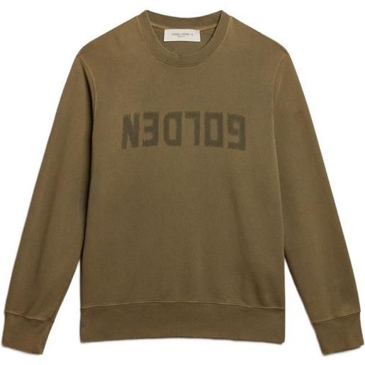 Golden Goose felpa con effetto vissuto - verde