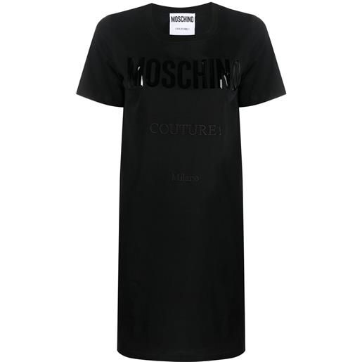 Moschino abito modello t-shirt con stampa - nero