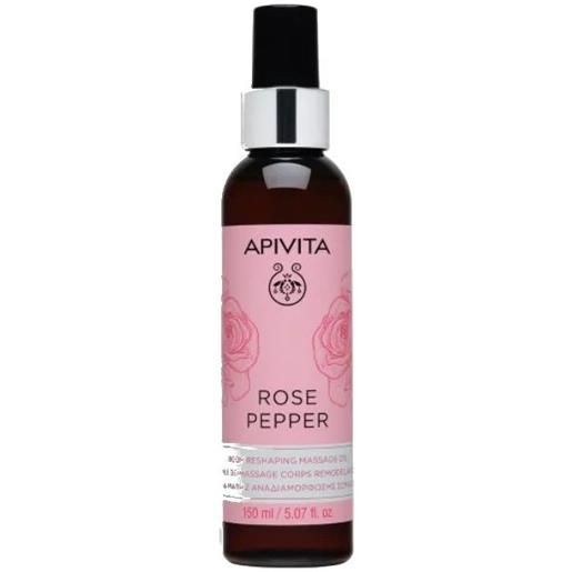 Amicafarmacia apivita rose pepper oil olio corpo rimodellante 150ml