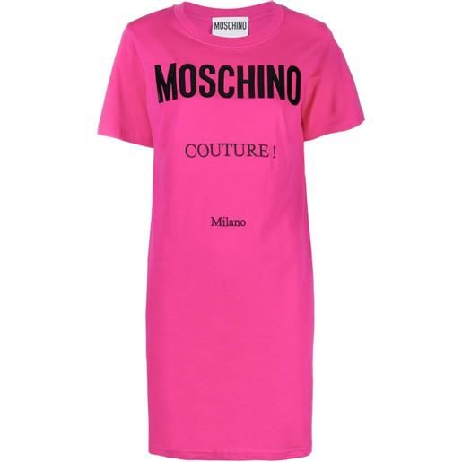 Moschino abito modello t-shirt con stampa - rosa