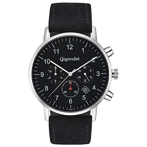 Gigandet minimalism mens watch watch dual time watch analogico con cinturino in pelle g21-003