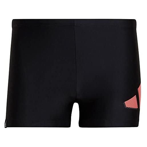 Adidas 3 bars bx, costume da nuoto uomo, black/acid red, xs/s