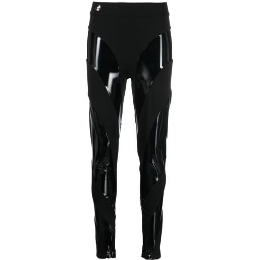 Philipp Plein leggings con inserto a contrasto - nero