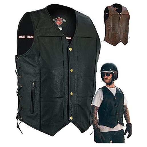 Wvapzxx Gilet Da Motociclista Da Uomo In Vera Pelle Bovina Gilet Da Motociclista Con Colletto Alla Coreana Giacche Senza Maniche Con Cerniera Gilet Grigio Vintage M 128783567