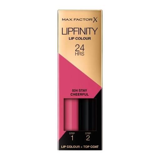 Max Factor lipfinity 24hrs lip colour rossetto a lunga tenuta con balsamo labbra 4.2 g tonalità 024 stay cheerful
