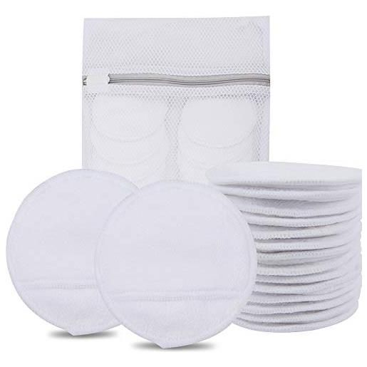 KinHwa dischetti struccanti lavabili pad struccanti riutilizzabili panno struccante per pulizia del viso solo con acqua 14 pezzi bianca
