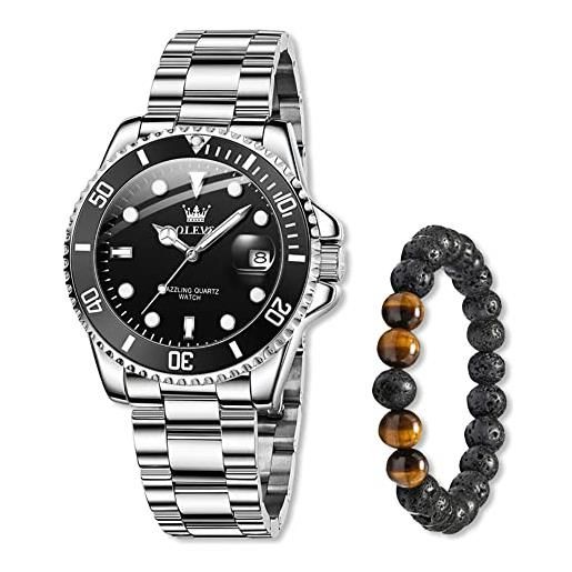 Raitown orologio uomo analogico al quarzo in acciaio inossidabile luminoso moda impermeabile orologi r5885g