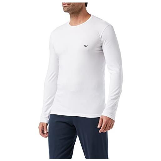 Emporio Armani uomo maglietta basic in cotone elasticizzato t-shirt, bianco, xl