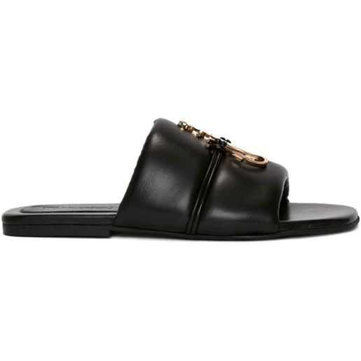 JW Anderson sandali slides con applicazione jw anchor - nero