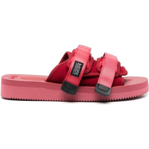Suicoke sandali a punta aperta con strappi - rosso