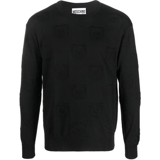 Moschino maglione con motivo teddy bear - nero