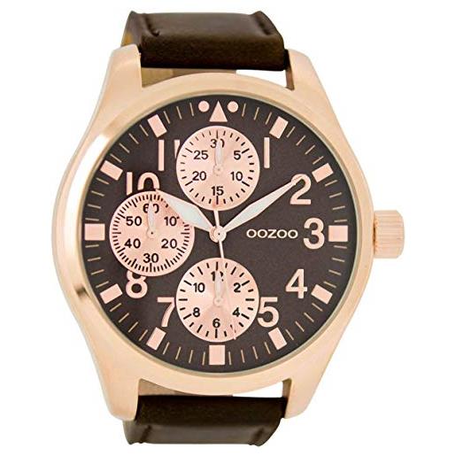 Oozoo c6446 - orologio da uomo, cinturino in pelle colore marrone