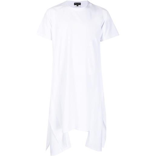 Comme des Garçons Homme Plus t-shirt lunga drappeggiata - bianco