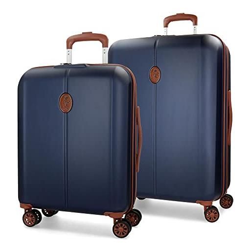 Disney il altro ocuri set di valigie blu 55/70 cm rigido abs chiusura tsa integrata 118 l 6,98 kg 4 ruote doppie per la mano, blu, set di valigie