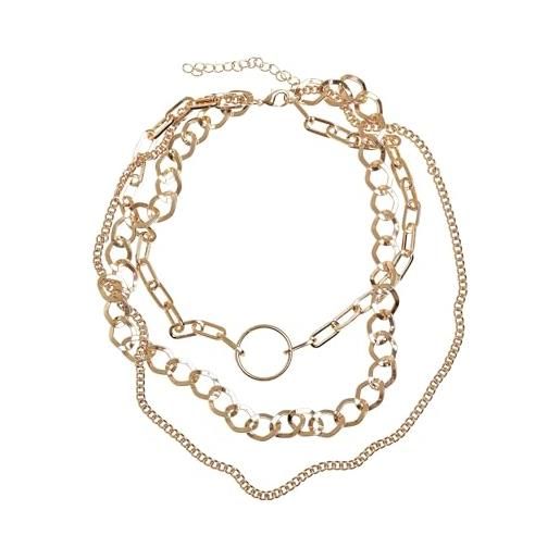 Urban Classics collana unisex con anello a layering necklace oro, taglia unica