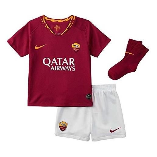 Nike roma i nk brt kit hm divisa da calcio, unisex bimbi, team crimson/(university gold) (full sponsor), 10
