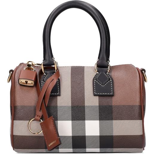 BURBERRY borsa mini bowling in tela check e pelle