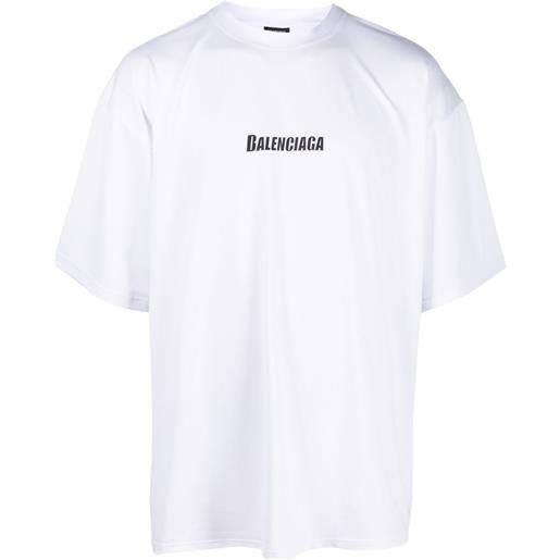 Balenciaga t-shirt oversize con stampa - bianco