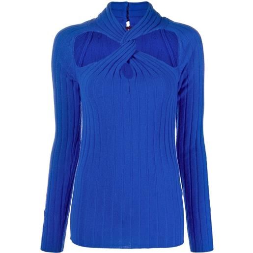 Versace maglione a coste - blu