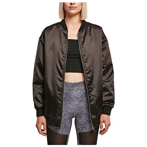 Urban Classics bomber da donna oversize in raso giacca, nero, 4xl