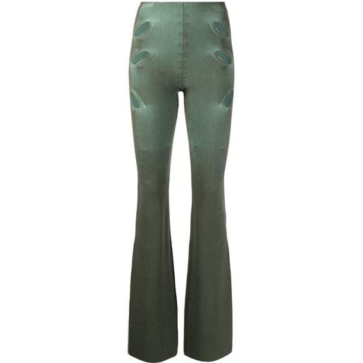 Dion Lee pantaloni con spacco lock - verde