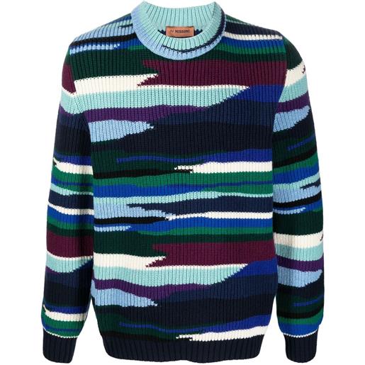 Missoni maglione a coste - blu