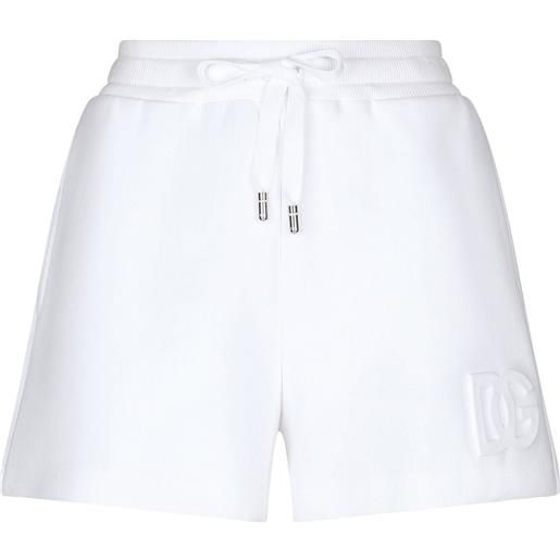 Dolce & Gabbana shorts sportivi con logo dg - bianco