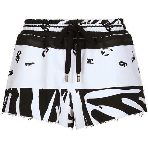 Dolce & Gabbana shorts con stampa dg zebrata - bianco