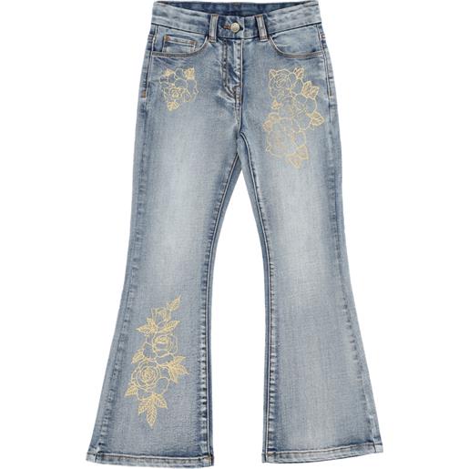 Monnalisa jeans cinquetasche rose in oro