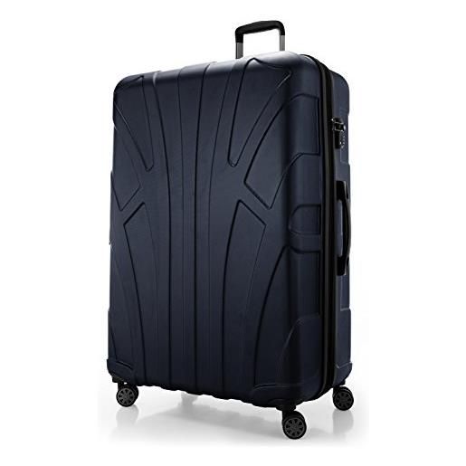 SUITLINE - trolley da cabina espandibile, valigia rigida con scomparto per laptop, 55 cm, 34 litri, blu scuro