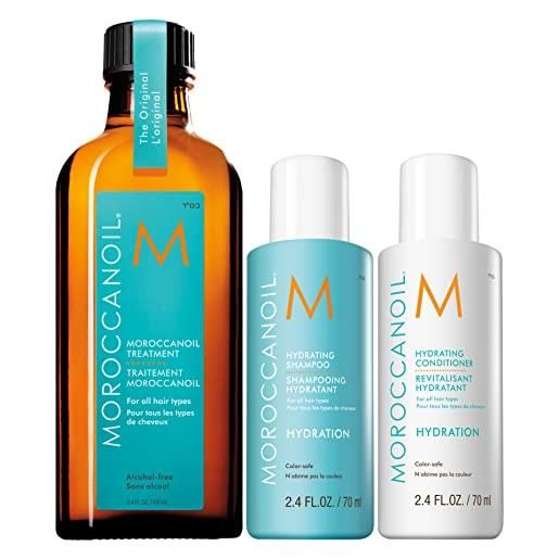 Moroccanoil shampoo e balsamo idarante 70ml con trattamento 100ml