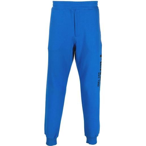 Alexander McQueen pantaloni sportivi con stampa - blu