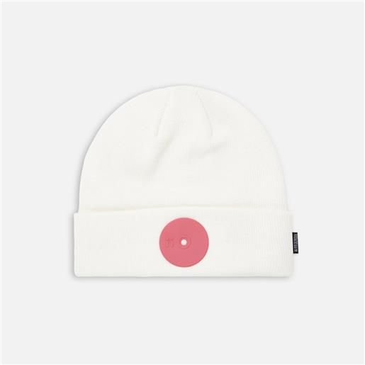 Mr Serious pink dot fat beanie white/pink