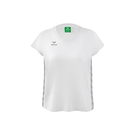 Erima essential team maglietta sportiva, donna, grigio (chiaro/melange), 34