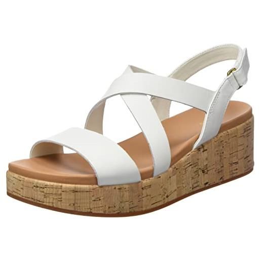 Clarks kimmei cork, sandali con zeppa, donna, bianco (white), 39 eu