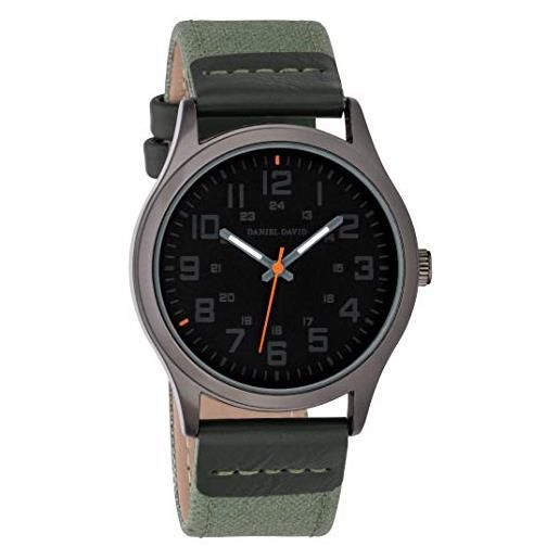 Daniel David unisex | orologio grigio verde militare stile avventura con indice 24h | dd19103