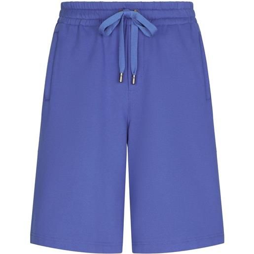 Dolce & Gabbana shorts sportivi con ricamo - blu